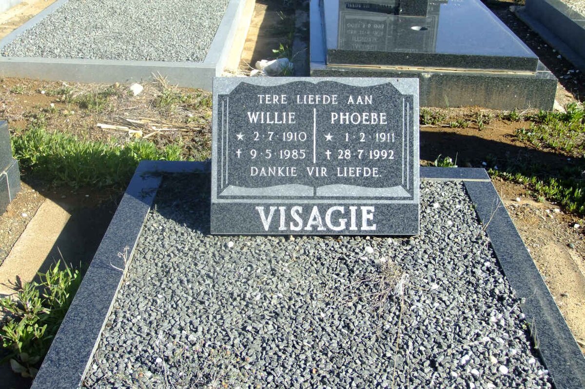 VISAGIE Willie 1910-1985 &amp; Phoebe 1911-1992
