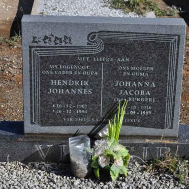 VISAGIE Hendrik Johannes 1907-1994 &amp; Johanna Jacoba BURGER 1916-1999