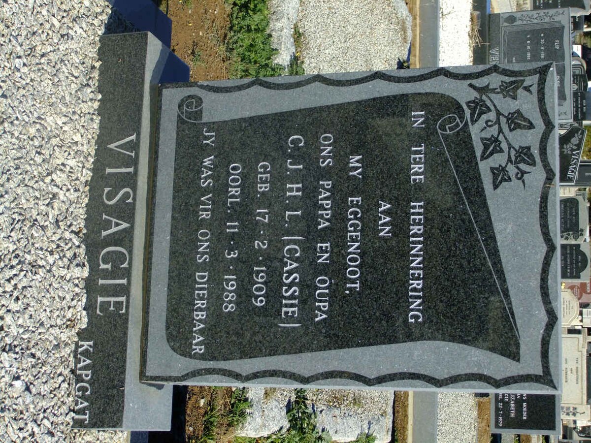 VISAGIE C.J.H.L. 1909-1988