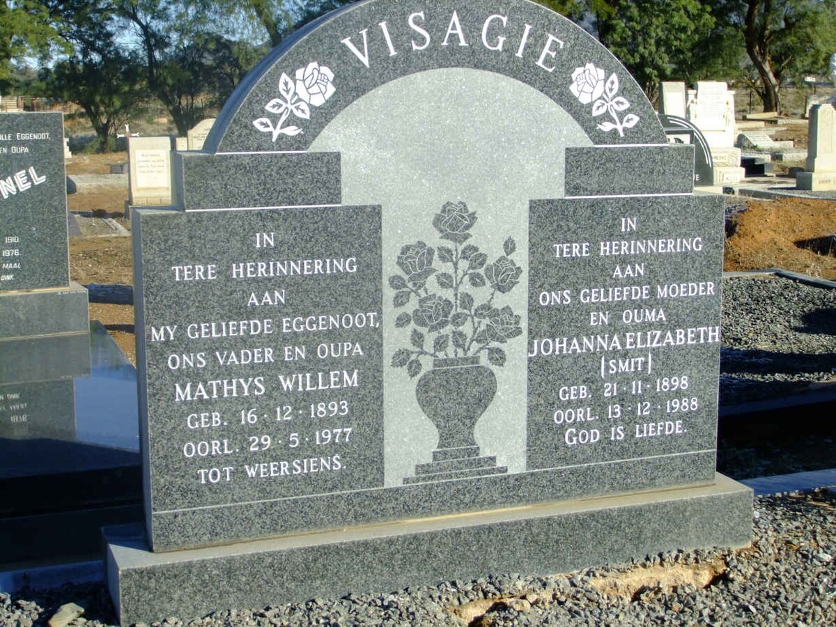 VISAGIE Mathys Willem 1893-1977 &amp; Johanna Elizabeth SMIT 1898-1988