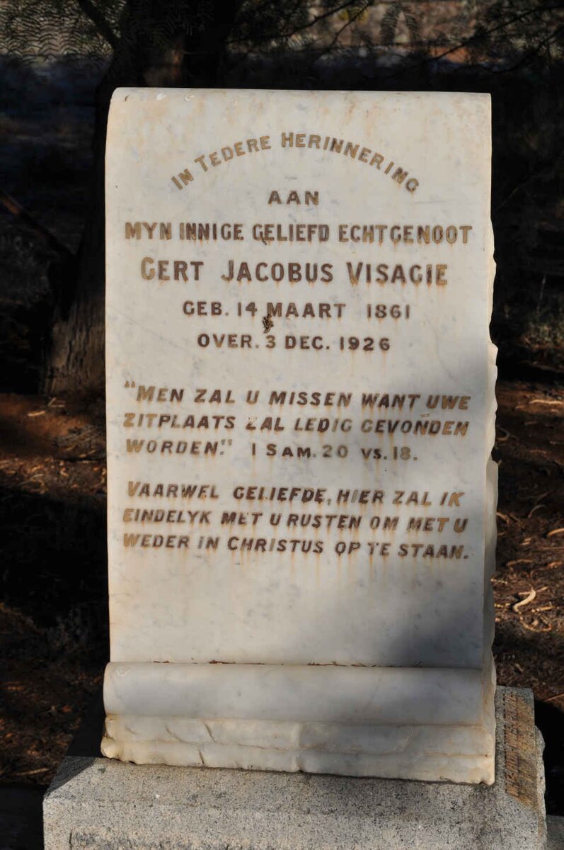 VISAGIE Gert Jacobus 1861-1926