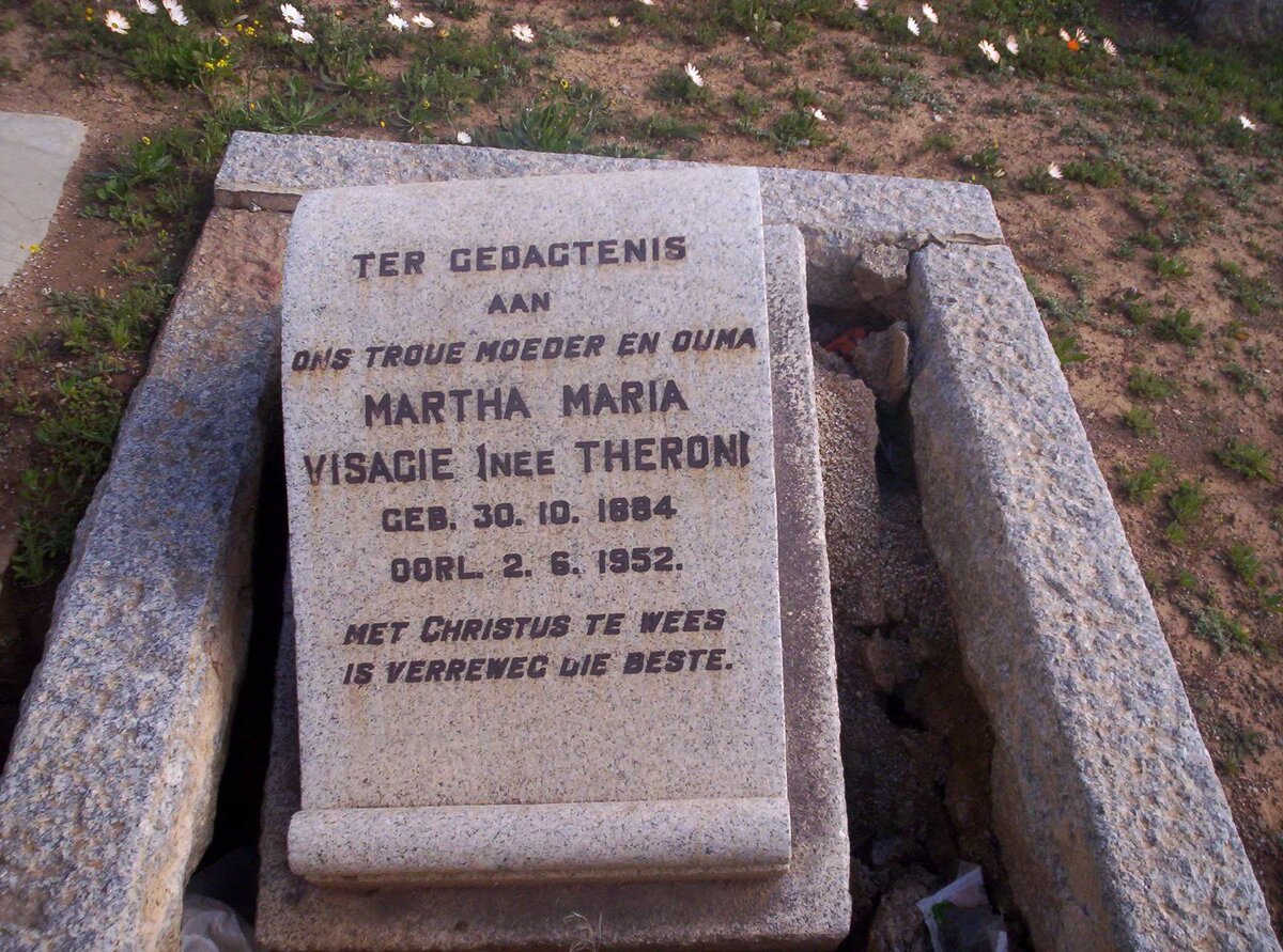 VISAGIE Martha Maria nee THERON 1884-1952