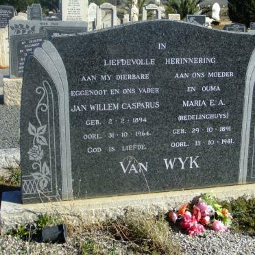 WYK Jan Willem Casparus, van 1894-1964 &amp; Maria E.A. REDELINGHUYS 1891-1981