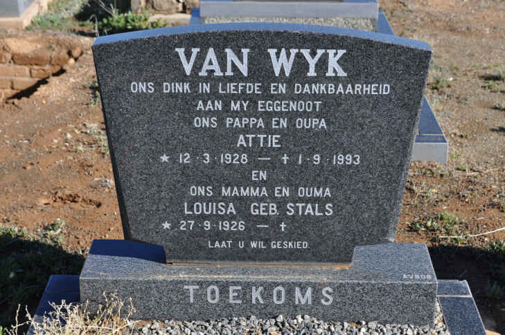 WYK Attie, van 1928-1993 &amp; Louisa STALS 1926-