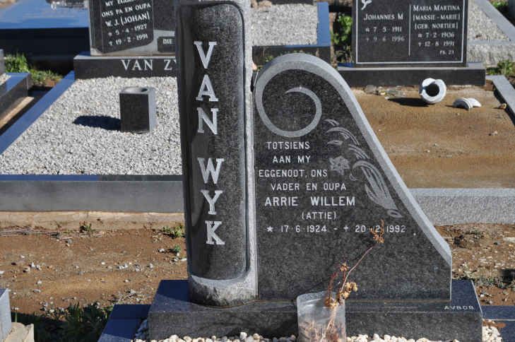 WYK Arrie Willem, van 1924-1992