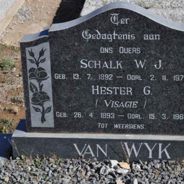 WYK Schalk W.J., van 1892-1972 &amp; Hester G. VISAGIE 1893-1968