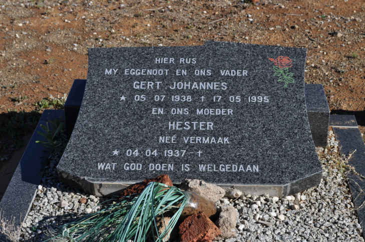 ? Gert Johannes 1938-1995 &amp; Hester VERMAAK 1937-