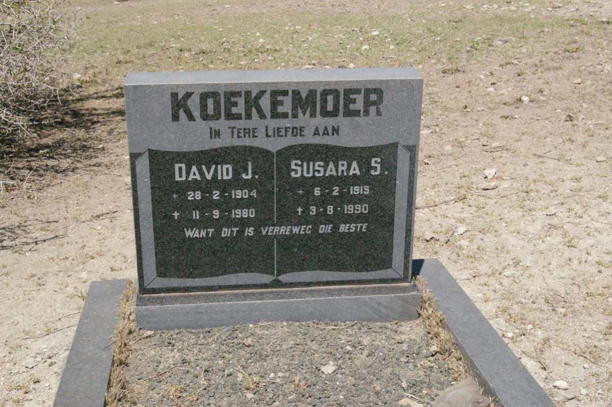 KOEKEMOER David J. 1904-1980 &amp; Susara S. 1915-1990