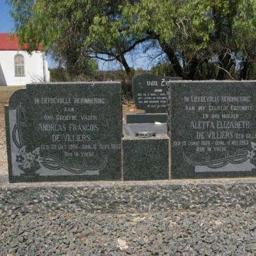 VILLIERS Andreas Francois 1886-1966 &amp; Aletta Elizabeth CILLIERS 1888-1963