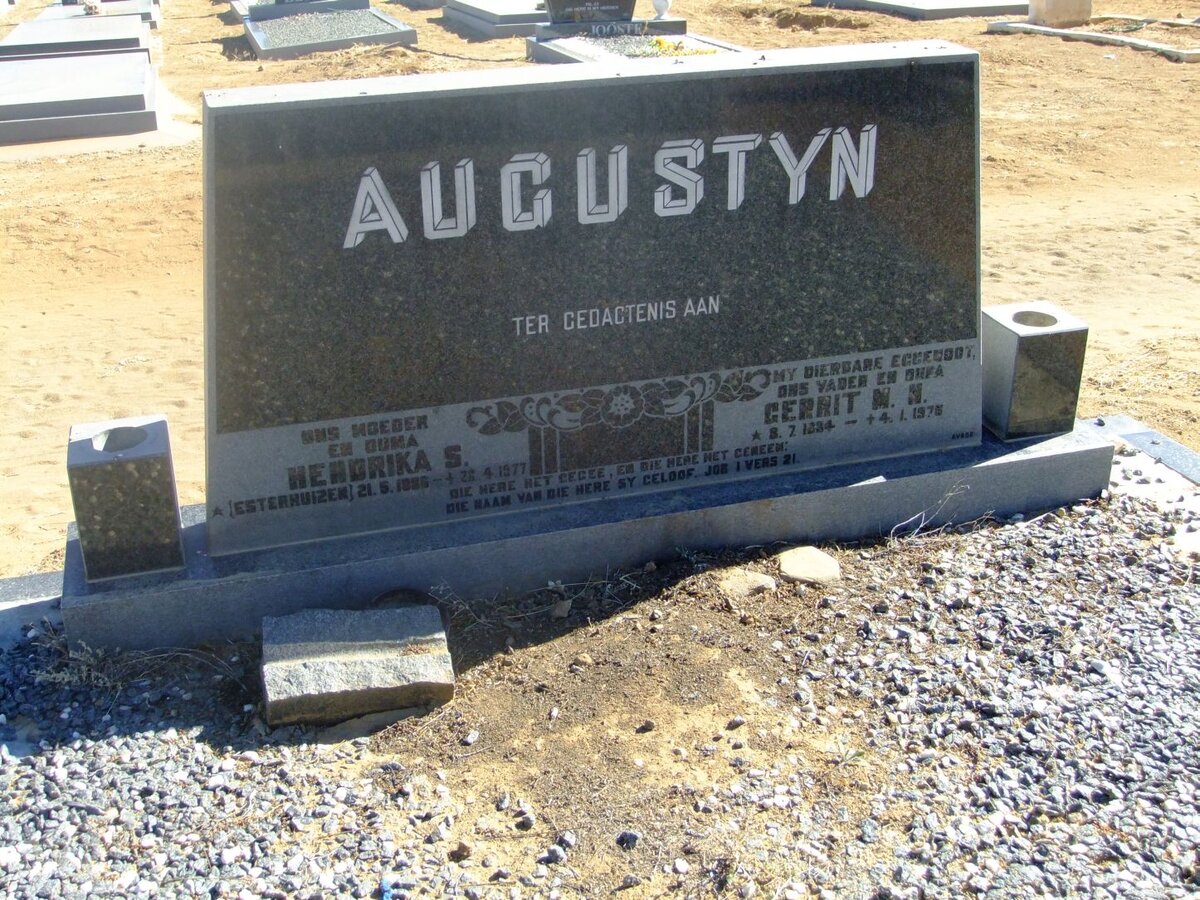 AUGUSTYN Gerrit M.N. 1894-1975 &amp; Hendrika S. ESTERHUIZEN 1896-1977