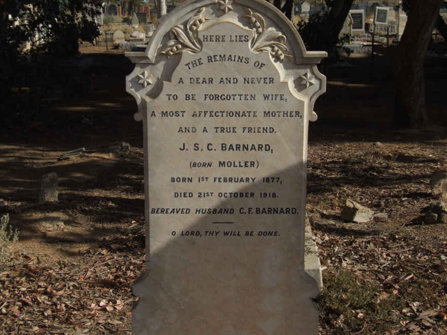 BARNARD J.S.C. nee MOLLER 1877-1918