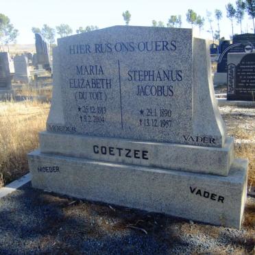 COETZEE Stephanus Jacobus 1890-1957 &amp; Maria Elizabeth DU TOIT 1913-2004