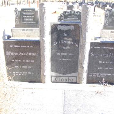 CLOETE Stephanus Abraham 1907-1949 &amp; Catharina Anna Johanna BOTHA 1908-1996