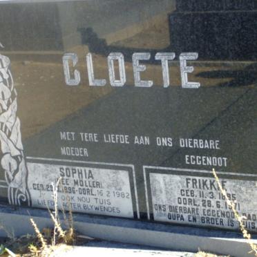CLOETE Frikkie 1895-1971 &amp; Sophia MOLLER 1896-1982