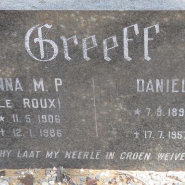 GREEFF Daniel 1894-1957 &amp; Anna M.P. LE ROUX 1906-1986