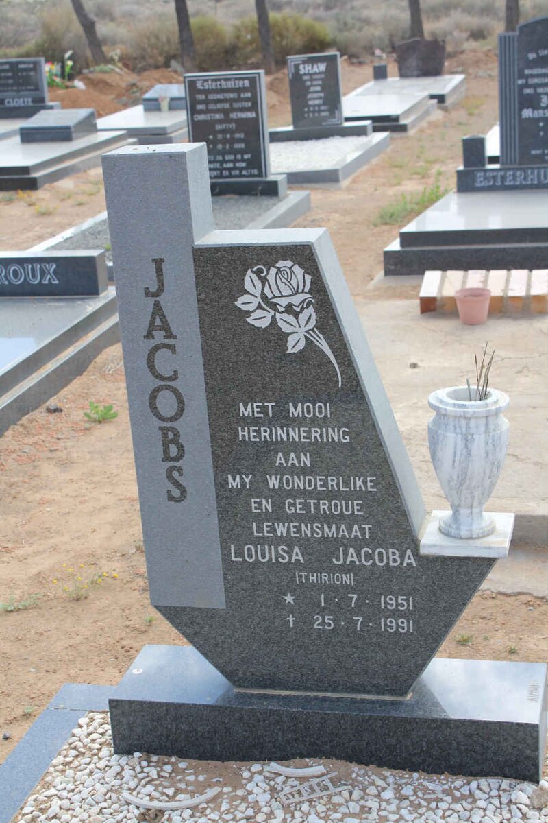 JACOBS Louisa Jacoba nee THIRION 1951-1991