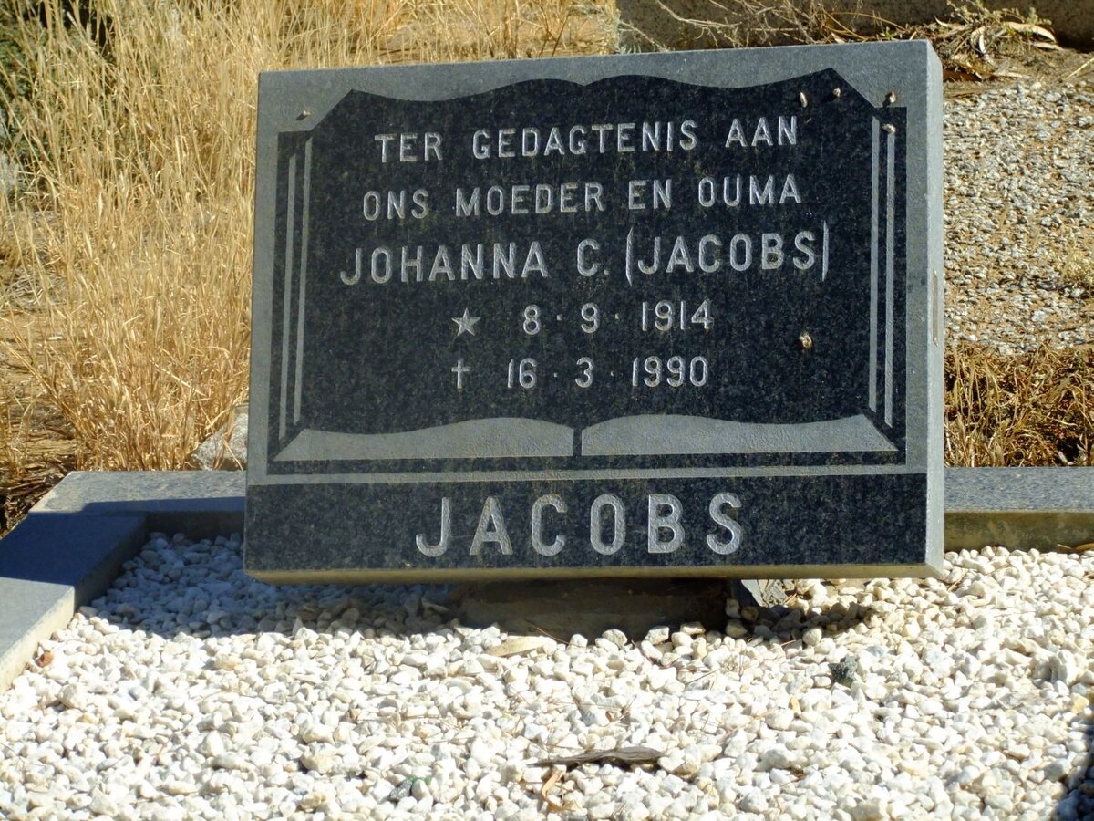 JACOBS Johanna C. nee JACOBS 1914-1990