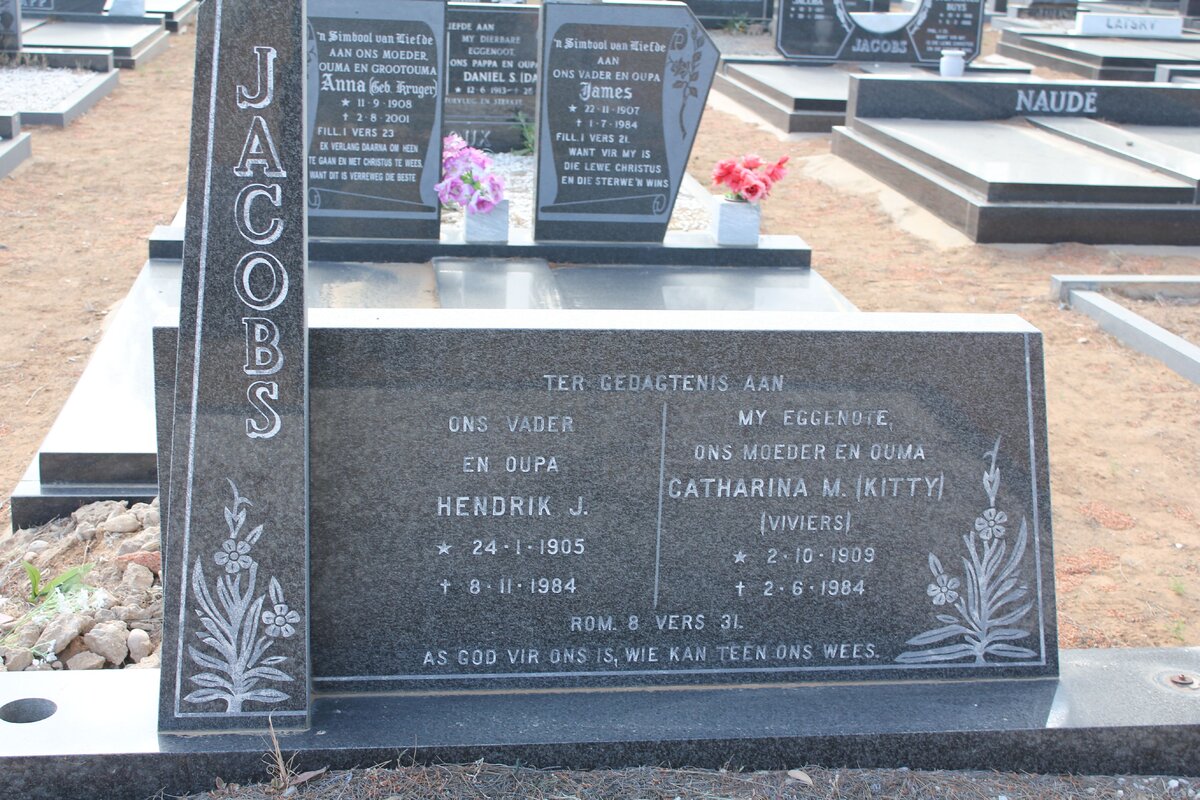 JACOBS Hendrik J. 1905-1984 &amp; Catharina M. VIVIERS 1909-1984