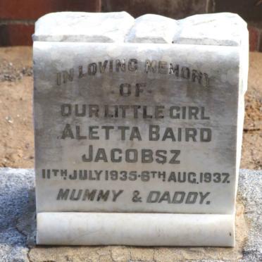 JACOBSZ Aletta Baird 1935-1937