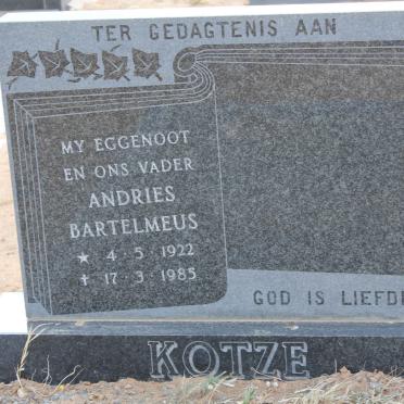KOTZE Andries Bartelmeus 1922-1985