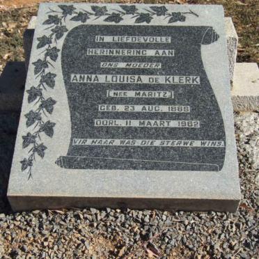 KLERK Anna Louisa, de nee MARITZ 1888-1962