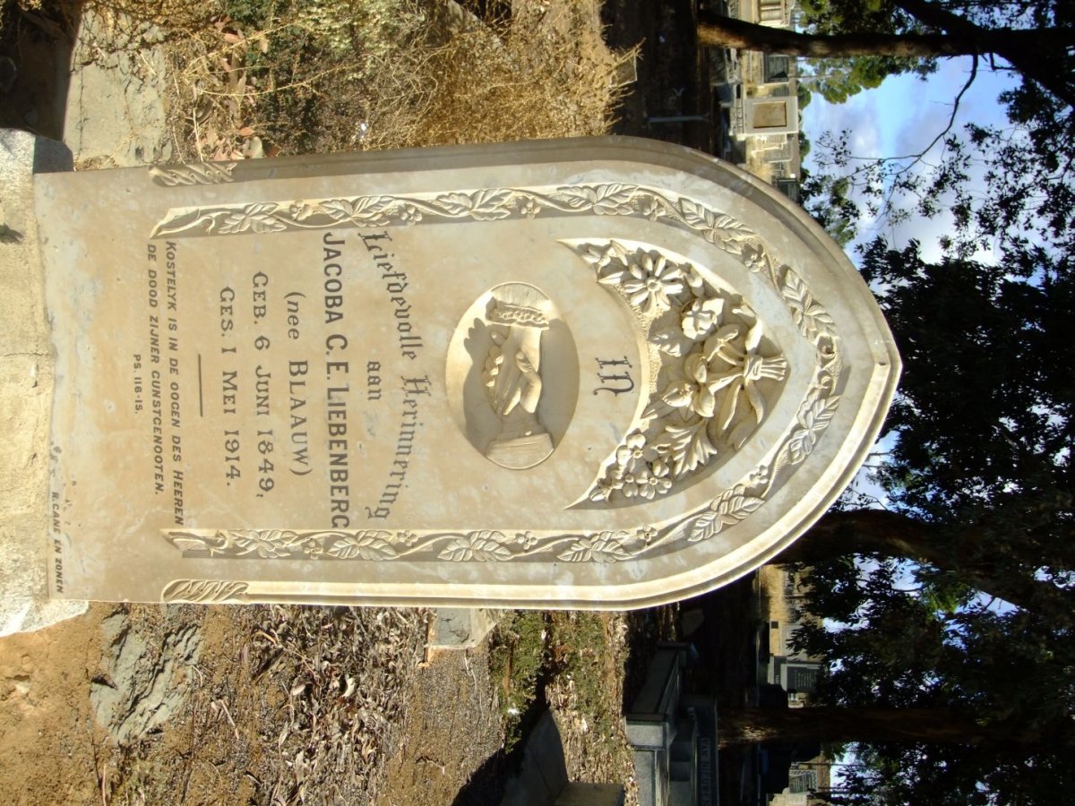 LIEBENBERG Jacoba C.E. nee BLAAUW 1849-1914