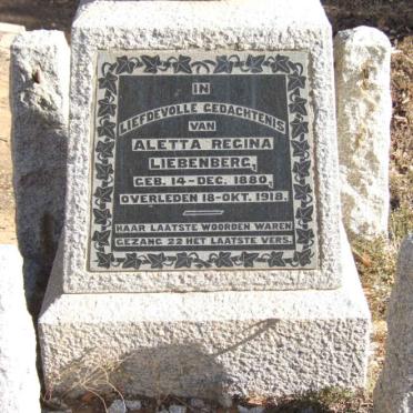 LIEBENBERG Aletta Regina 1880-1918