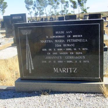 MARITZ Johannes Gerhardus 1892-1975 &amp; Martha Maria Petronella HUMAN 1894-1970