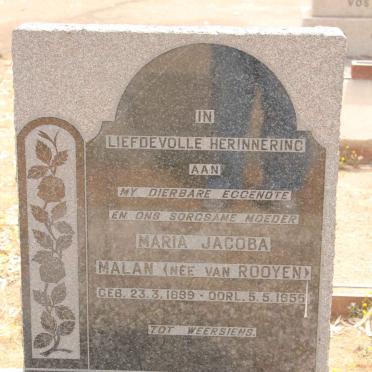 MALAN Maria Jacoba nee VAN ROOYEN 1899-1955