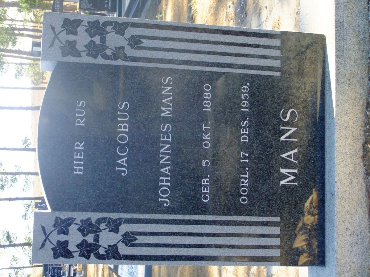 MANS Jacobus Johannes 1880-1959