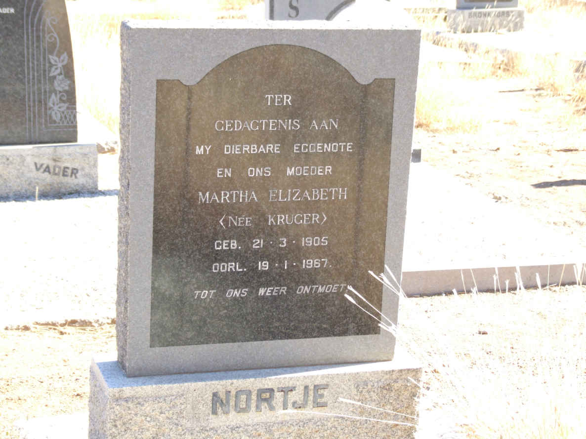 NORTJE Martha Elizabeth nee KRUGER 1905-1967