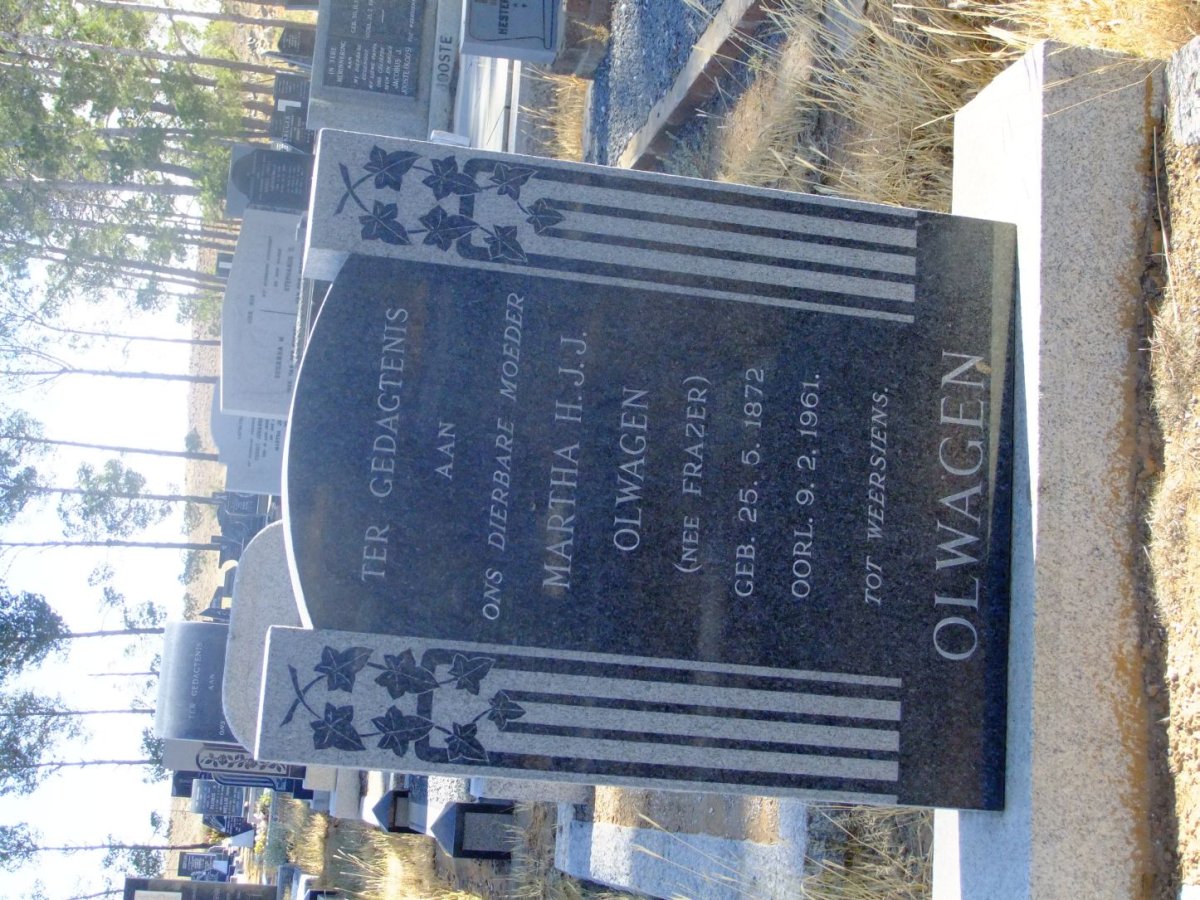 OLWAGEN Martha H.J.J. nee FRAZER 1872-1961