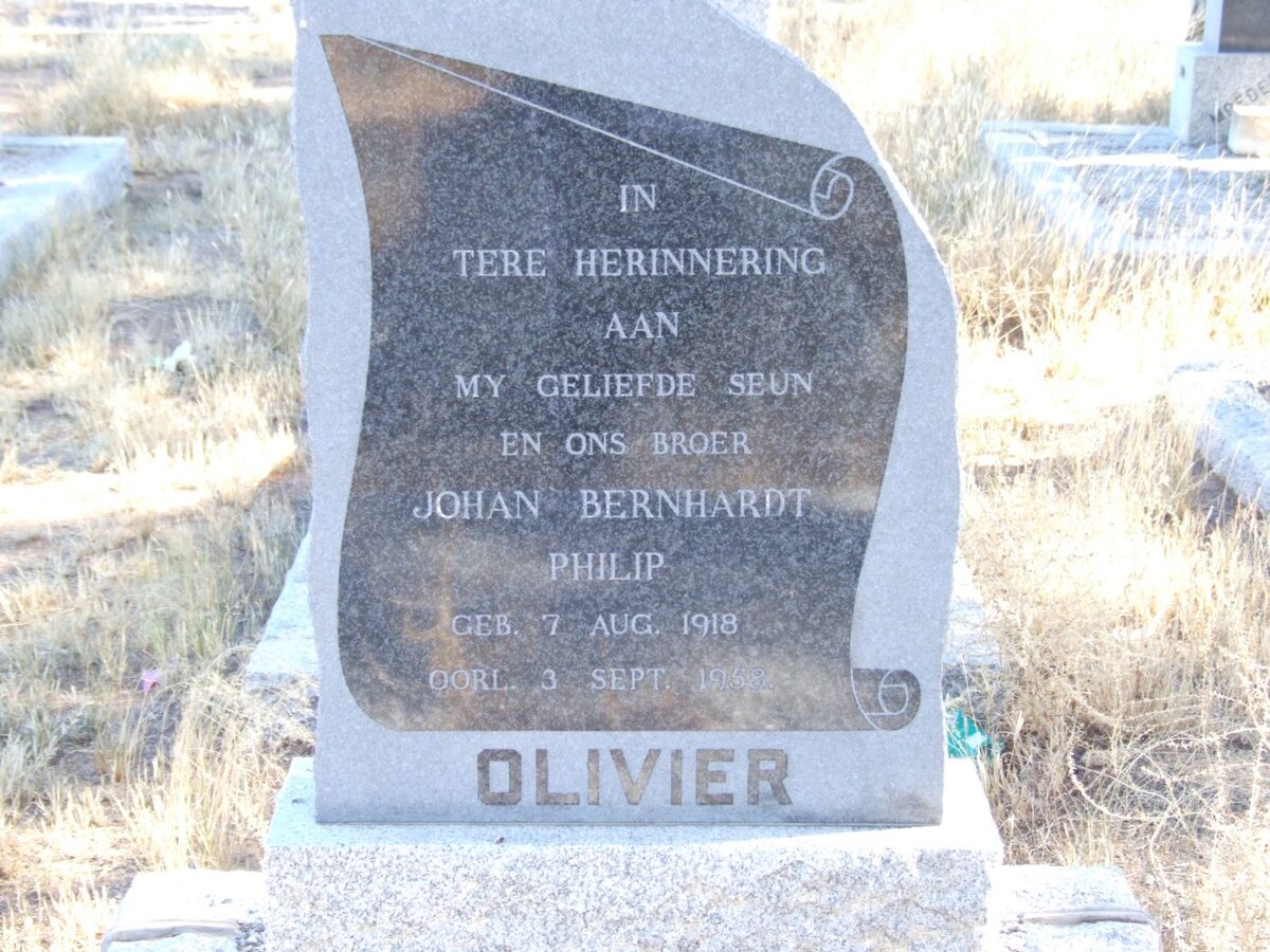 OLIVIER Johan Bernhardt Philip 1918-1958