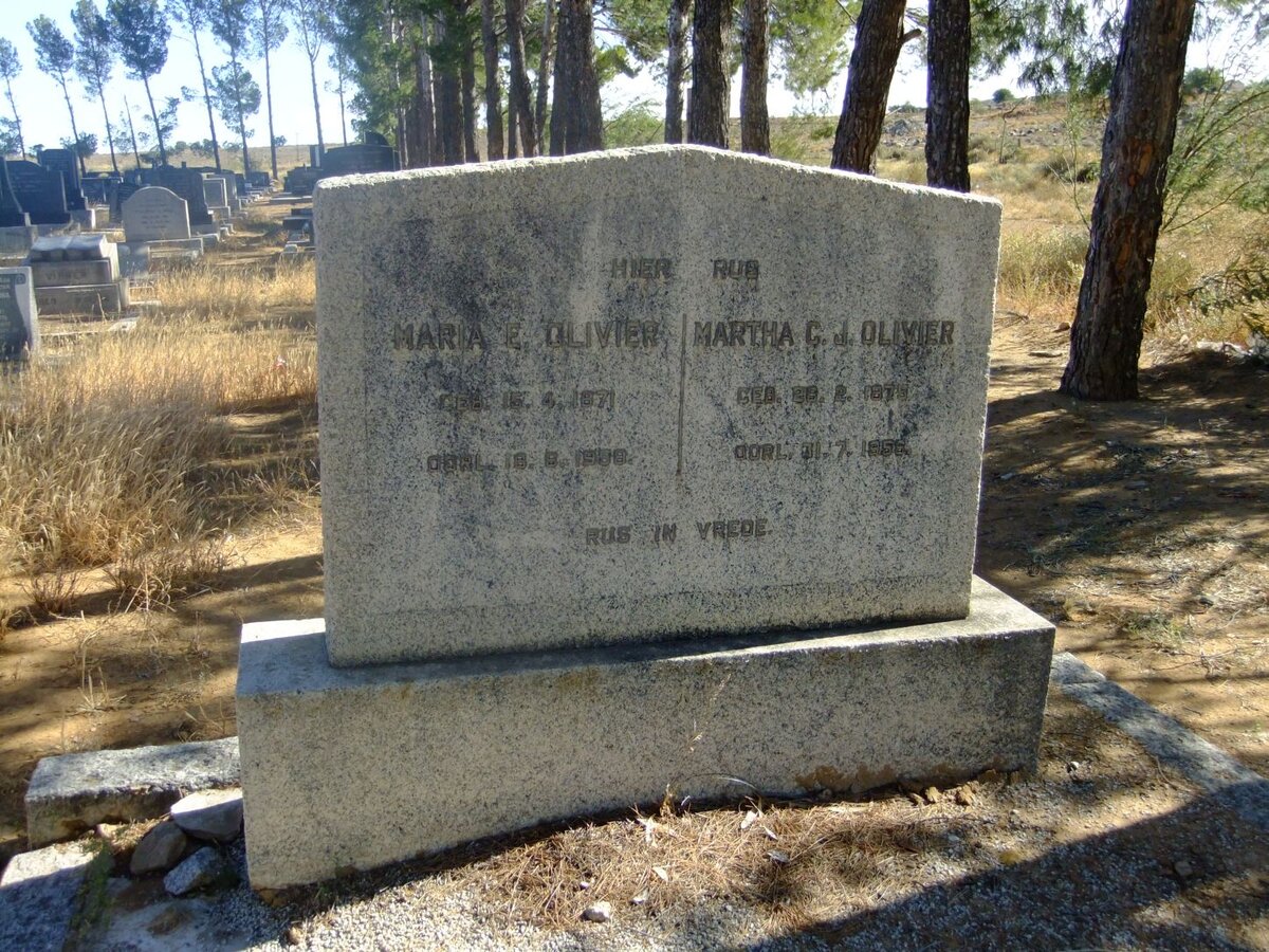 OLIVIER Maria E. 1871-1958 :: OLIVIER Martha C.J. 1875-1956