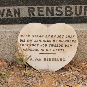 RENSBURG Barend J. Jansen, van 1886-1947 &amp; Anna Elizabeth JACOBS 1886-1974