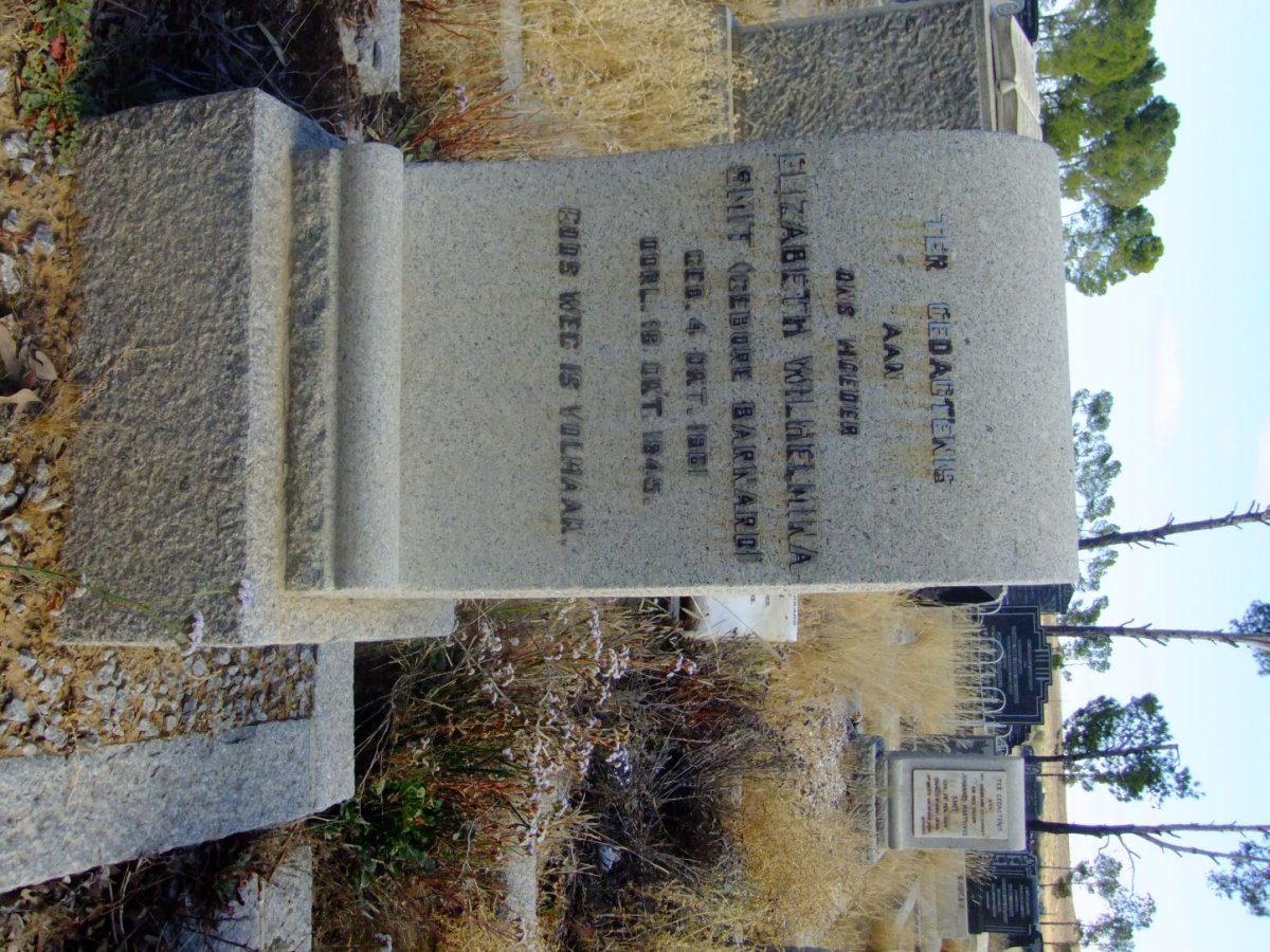 SMIT Elizabeth Wilhelmina nee BARNARD 1861-1945