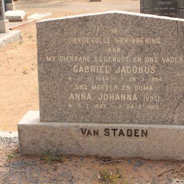 STADEN Gabriel Jacobus, van 1884-1954 &amp; Anna Johanna VOS 1885-1962