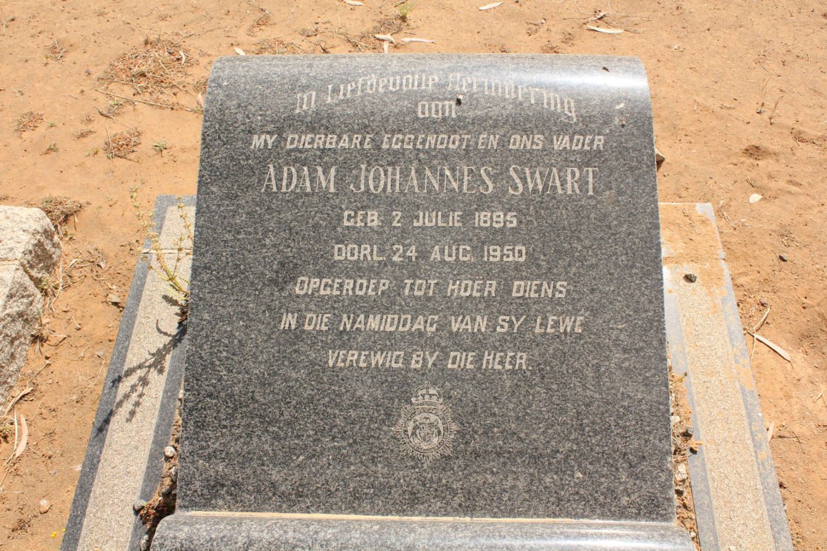 SWART Adam Johannes 1895-1950