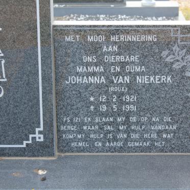 STEENKAMP Johanna Van Niekerk nee ROUX 1921-1991