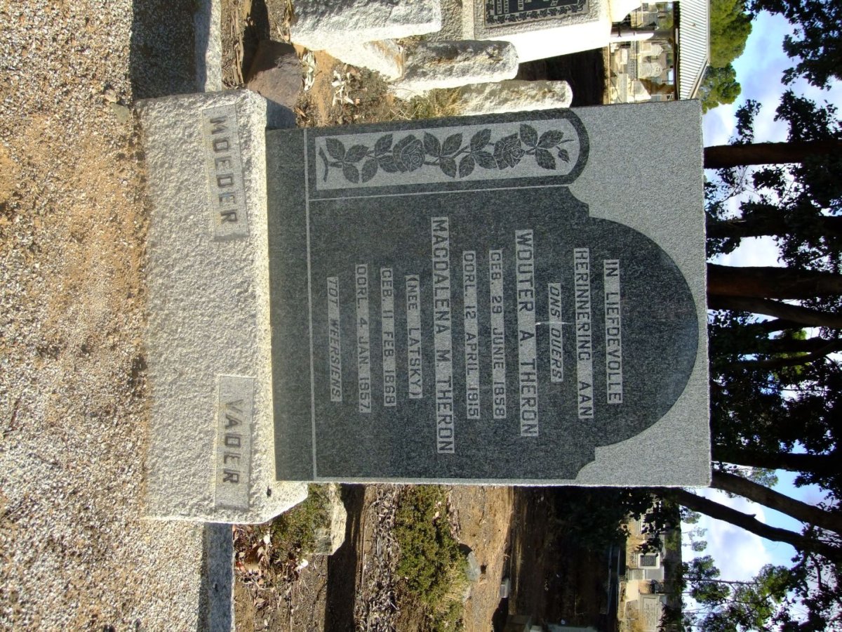 THERON Wouter A. 1858-1915 &amp; Magdalena M. LATSKY 1869-1957