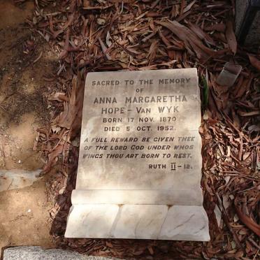 WYK Anna Margaretha HOPE, van 1870-1952