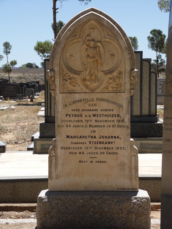 WESTHUIZEN Petrus, v.d -1916 &amp; Margaretha Johanna STEENKAMP - 1922