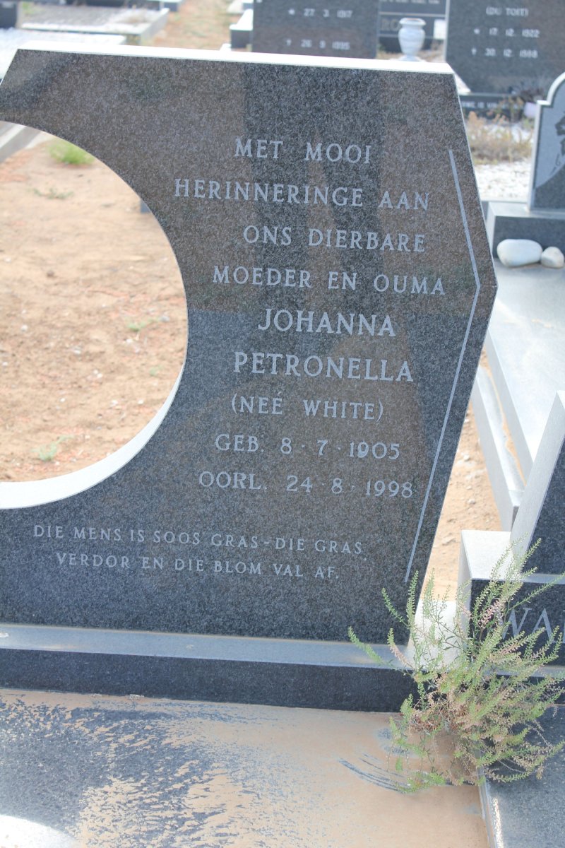 WALTERS Johanna Petronella nee WHITE 1905-1998