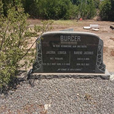 BURGER Barend Jacobus 1885-1937 &amp; Jacoba Louisa PIENAAR 1883-1969