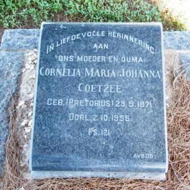 COETZEE Cornelia Maria Johanna nee PRETORIUS 1871-1955