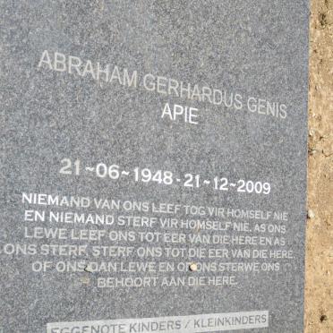 GENIS Abraham Gerhardus 1948-2009