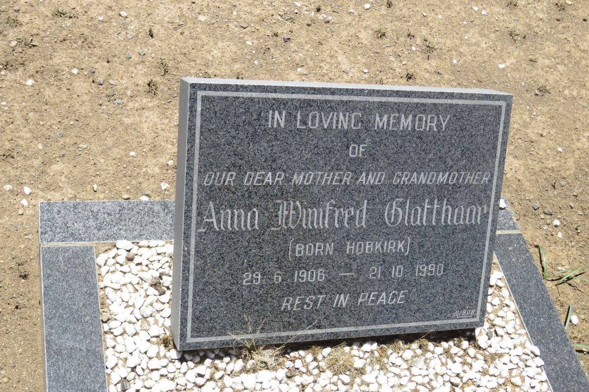 GLATTHAAR Anna Winifred nee HOBKIRK 1906-1990