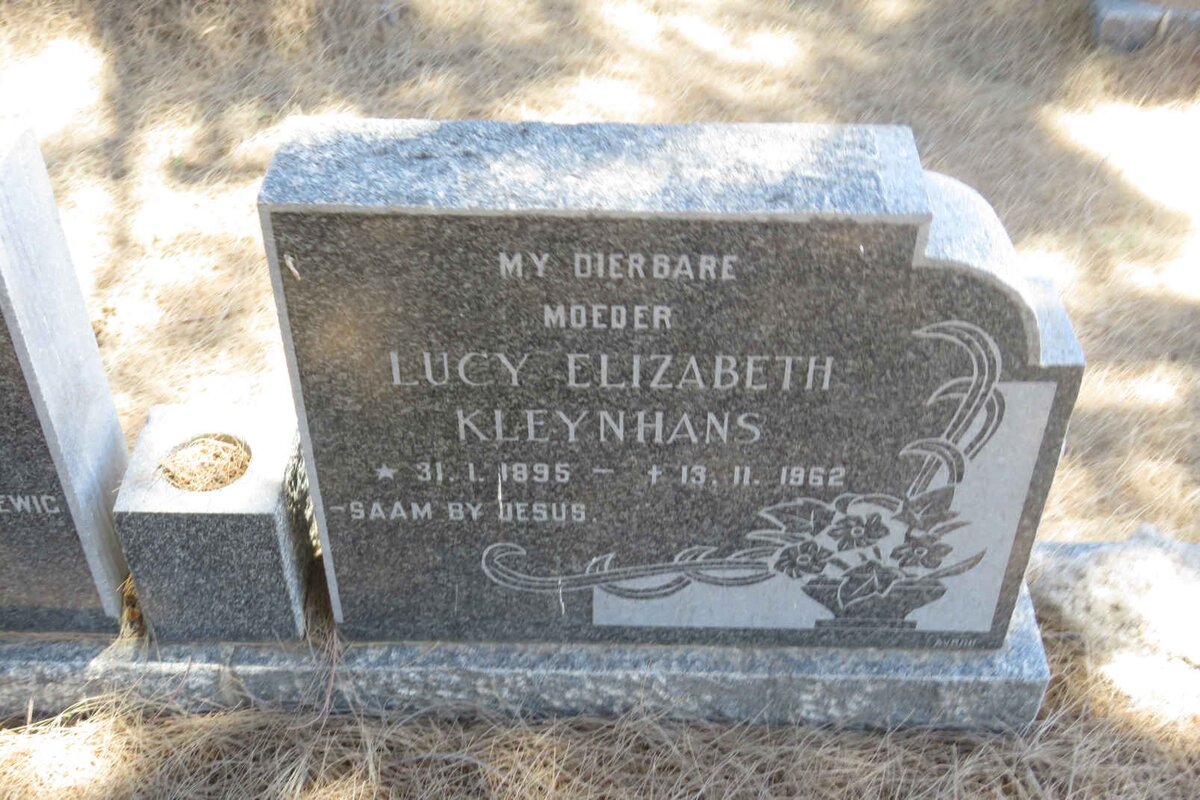 KLEYNHANS William Maartens 1898-1930 &amp; Lucy Elizabeth 1895-1962