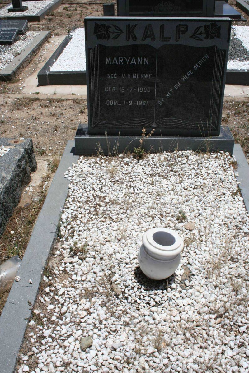 KALP Maryann nee V.D. MERWE 1900-1981