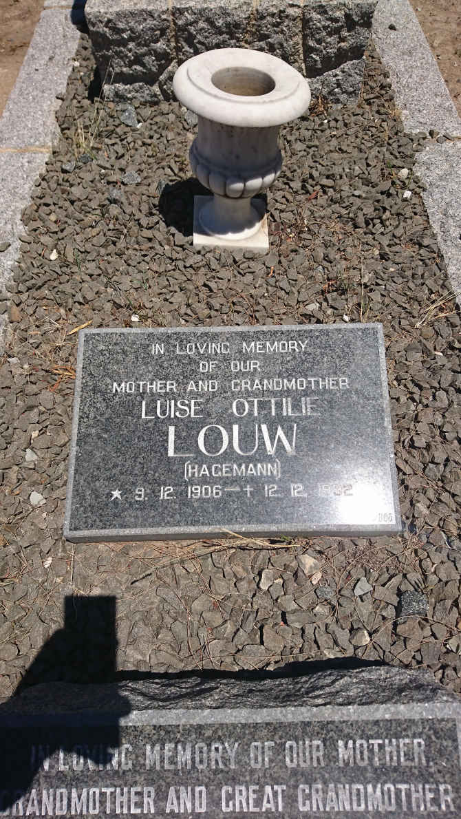 LOUW Luise Ottilie nee HAGEMANN 1906-1992
